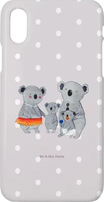 Produktbild von Mr. & Mrs. Panda Iphone 10 Handyhülle Koala Familie - Grau Pastell - Geschenk, Muttertag, Kinder, Koalas, Hülle, Handy, X, Cover, Mama