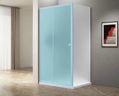 Productafbeelding van Aqualine zijwand, 900 mm, "Brick" glas, wit