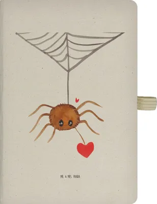 Produktbild von Mr. & Mrs. Panda Tagebuch Spinne Agathe Liebe - Transparent - Geschenk, Verliebt, Notizbuch A5, Adressbuch, Liebesbeweis, Journal, Kladde, Liebesgeschenk