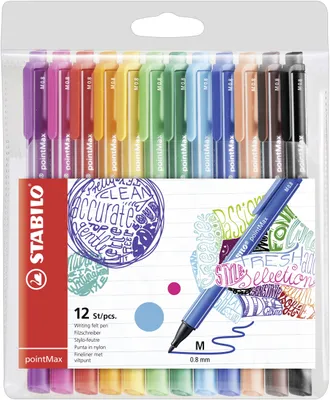 Immagine prodotto di Penne a punta di feltro - STABILO pointMax - confezione da 12 - con 12 colori diversi
