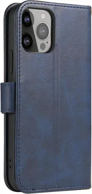 Produktbild von iPhone 15 Pro Max Magnet Case Schutzhülle mit Klappe und Standfunktion - Blau