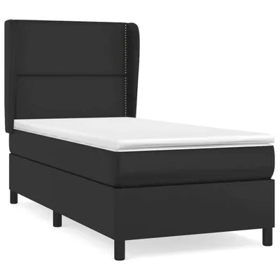 Produktbild von vidaXL Boxspringbett mit Matratze Schwarz 90x190 cm Kunstleder