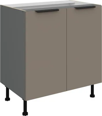 Produktbild von Unterschrank LUNARA mit zwei Türen – Breite 80 cm, Dunkelbeige/Anthrazit