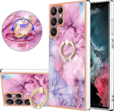 Image de Etui pour Samsung Galaxy S23 Etui de protection en silicone avec anneau de support Rose