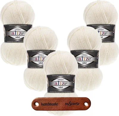 Produktbild von 5 x ALIZE Superlana Midi 62 Cream mit Label