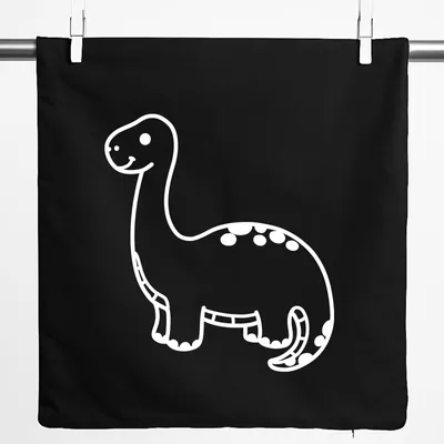 Produktbild von Huuraa Kissenbezug Brontosaurus Dinosaurier 40x40cm Black Baumwolle Dekokissenbezug Geschenkidee