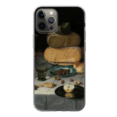 Produktbild von MuchoWow® Handyhülle Schutzhülle Hülle für iPhone 12 Pro Stilleben mit Käse - Gemälde von Floris Claesz. van Dijck Silikon Softcase Handy Hülle - Abdeckung