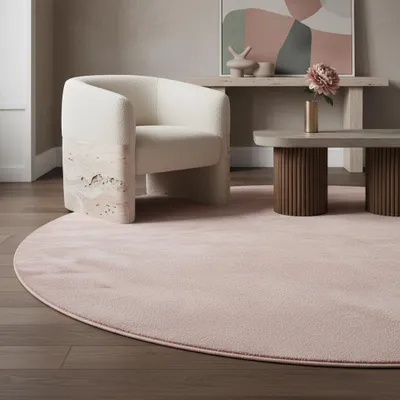 Teppich Kurzflor Uni-Farbe Microfaser Antirutsch Wohnzimmer waschbar_Rund_#sku_BARKSKY1201205400ROSE-BARKSKY1601605400ROSE-BARKSKY2002005400ROSE#
