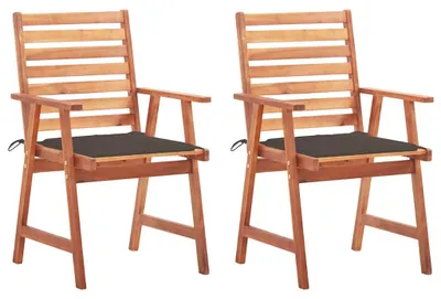 Produktbild von vidaXL Garten-Essstühle 2 Stk. mit Kissen Massivholz Akazie