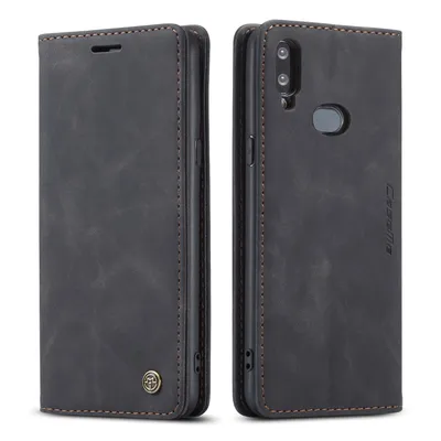 Obrázek produktu pro Galaxy A10S Pouzdro, RetroPolyuretanKožené Pouzdro, Kapsy na Karty, Magnetické Uzavírání, Pouzdro s Funkcí Stojánku pro Samsung Galaxy A10S černé