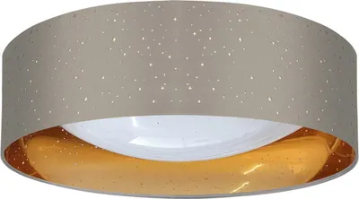 Immagine prodotto di Plafoniera LED rotonda TULUZA taupe-oro 24W, luce bianca neutra 2600 lm, plastica, dimensioni: 12x40x40 cm, IP20, Polux