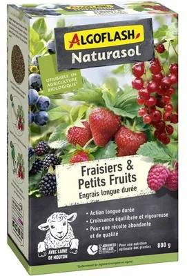 Obrázek produktu pro Hnojivo na jahody a bobuloviny ALGOFLASH NATURASOL, dlouhodobé, 800 g, UAB