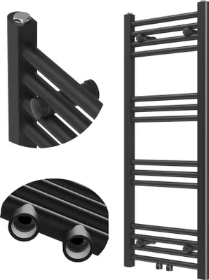 Produktbild von Granitan | Badheizkörper Raven - 100x40 cm - Schwarz - Modernes Design - Funktionalität und Eleganz