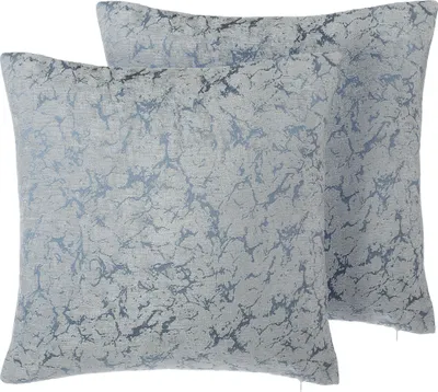 Obrázek produktu pro BELIANI Sada 2 dekorativních polštářů šedý abstraktní vzor 45 x 45 cm vyplněných ozdobnými doplňky obývací pokoj ložnice