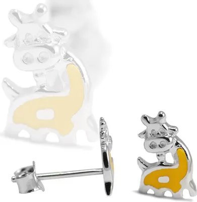 Produktbild von Ohrstecker 925 Sterling Silber mit Giraffe in gelb