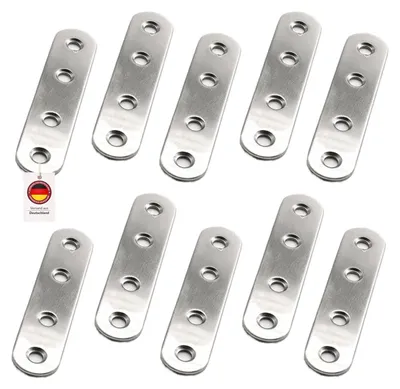 Image de HOOZ Set de 10 connecteurs en bois en acier inoxydable de 96 mm