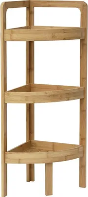 Produktbild von Eckschrank mit 3 regalen - bambus - Tendance