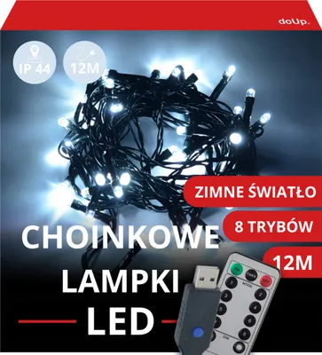 Zdjęcie produktu dla Girlanda Świąteczna Led 12M Kurtyna 100 Białych Lampek Do Domu