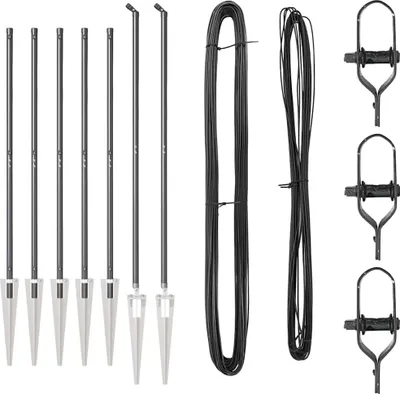 Image de vidaXL Poteaux de clôture 7 pcs Gris Acier