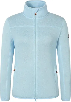 Produktbild von Blue Wave Damen Fleecejacke Nissa in Strickoptik mit Stehkragen - Fleece-Strickjacke mit Reißverschluss in Oceanblau Melange Größe 42