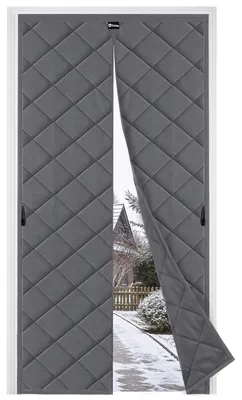 Produktbild von Türvorhang Blickdicht Thermovorhang Kälteschutz Wärmeschutz Magnetisch Isoliert Winddicht für Wohnzimmer & Balkon Selbstklebend 90x200cm