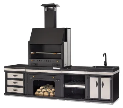Immagine prodotto di Cucina da esterno moderna in acciaio inox nero