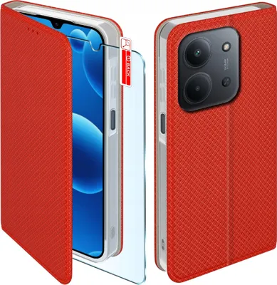 Obrázok produktu pre MAGNET puzdro pre Xiaomi Redmi 15C 5G Uzamykateľné červené puzdro + sklo 9H
