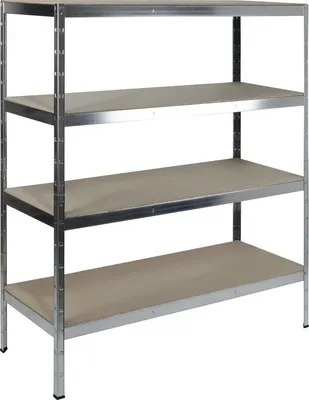 Produktbild von Schwerlastregal Kaiserthal verzinkt 180x160x60 cm Stecksystem 4 Holzböden Tragkraft 1000 kg
