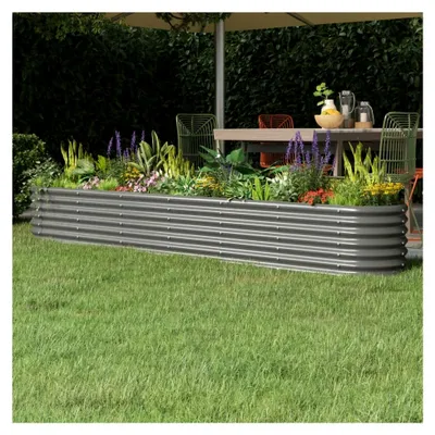 Produktbild von Hochbeet aus pulverbeschichtetem Stahl, rostfrei und witterungsbeständig, für Garten, Balkon und Terrasse, grün, 260 x 40 x 36 cm