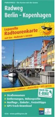 Image de Radtourenkarte Radweg Berlin - Kopenhagen 1 : 50 000