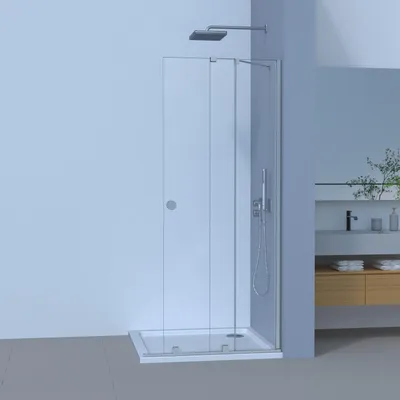 Produktbild von Movable Walk in Duschabtrennung In NANO ESG Echtglas Glaswand Duschwand