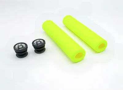 Image de Poignées en silicone pour VTT, couleur jaune, taille unique
