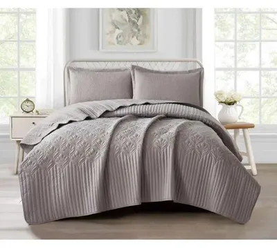 Produktbild von Cinar Nilufer Bettdecken-Set 3-teilig taupe Polyester 240 x 260 cm und 50 x 70 cm