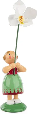 Productafbeelding van Bloemenmeisje met witte orchidee, hoogte 12 cm, nieuw