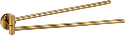 Produktbild von BILLO Doppelhandtuchhalter Messing Gold poliert 420x55x55 mm für Bad & Küche >> zum Bohren oder Kleben
