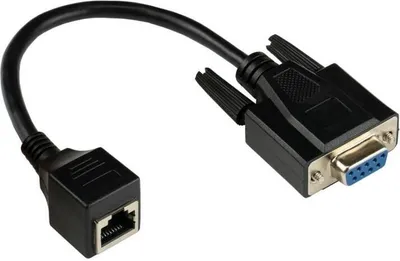 Image de Câble adaptateur RJ45 femelle vers RS232 D-SUB 9 broches femelle, 1:1, 0,1 m