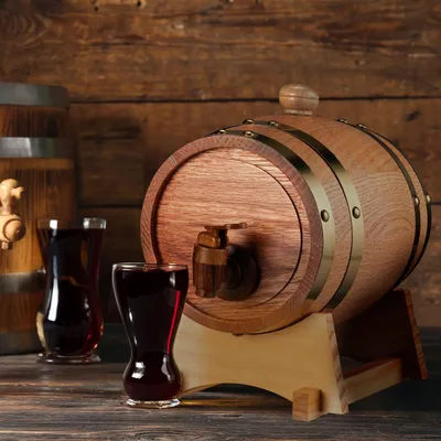 Produktbild von Whiskyfass mit Zapfhahn, 1,25 l, Eichenholz