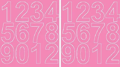 Productafbeelding van Zelfklevende cijferstickers, 7 cm, roze, mat