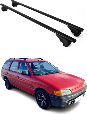 Productafbeelding van Dakdragers, dwarsbalken voor Ford Escort, bouwjaar 1991-1999, zwart staal