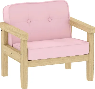 Produktbild von Kindersofa - 2-Sitzer - Weicher Cordstoff - Holzrahmen - Schaumfüllung - 46,5×44×45 cm - Rosa