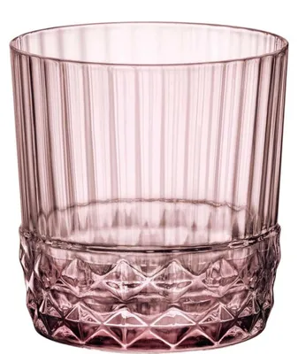 Image de Verres à cocktail / whisky / eau Bormioli Rocco, collection America 20's, couleur lilas rosé, capacité de 370 ml, lot de 6
