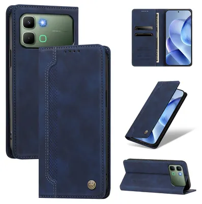 Obrázek produktu pro Pouzdro pro Infinix Note Edge,Polyuretankožené peněženkové flipové pouzdro s přihrádkami na karty a stojánkem Tmavě modrá