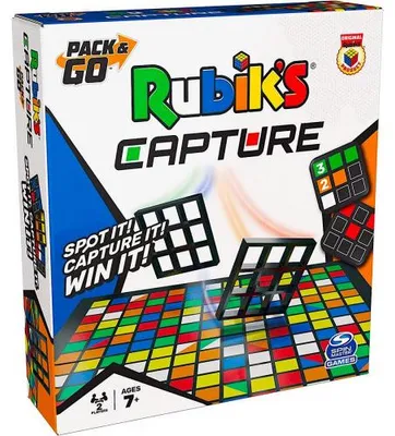 Produktbild von Rubik’s Capture, rasantes Strategiespiel im Reiseformat für unterwegs, für zwei Spieler, Brettspiel mit Puzzlesequenzen, Zappelspielzeug, für Erwachsene und Kinder, Brettspiel, Puzzle, 8 Jahr(e)