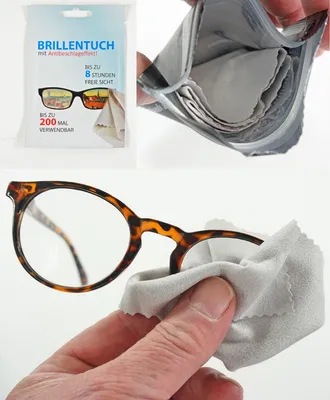 Produktbild von Antibeschlagtuch Brillentuch Brillenputztuch Brille Lesebrille Sportbrille Skibrille bis zu 200x verwendbar