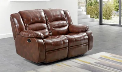 Produktbild von Wohnzimmer Sofa 2 Sitzer Moderne Couch Polster Sitzer Sofa Braun Holz