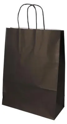 Produktbild von Tragetaschen, Papier 35 cm x 26 cm x 12 cm schwarz mit gedrehtem Tragegriff
