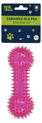 Image de Jouet pour animaux de compagnie os couinant pour chiens rose 15 Cm
