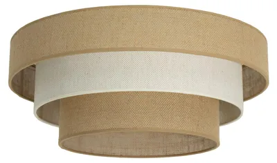 Produktbild von Deckenleuchte Stoff 50 cm breit Beige Sandfarben E27 3-flammig rund Modern