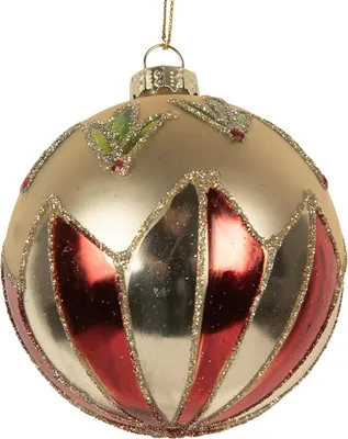 Image de Clayre & Eef Boule de Noël Ø 8x8 cm Verre doré