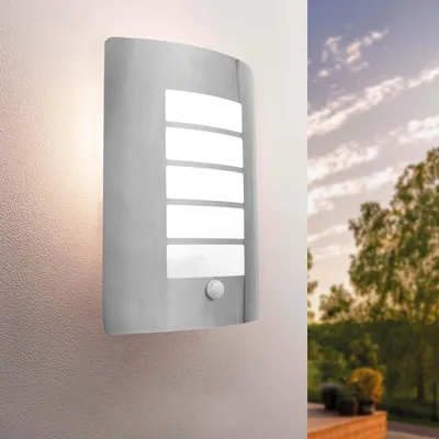 Produktbild von Ledvion LED Wandlampe Mit Sensor E27 Fassung IP44 Grau Außenlampe